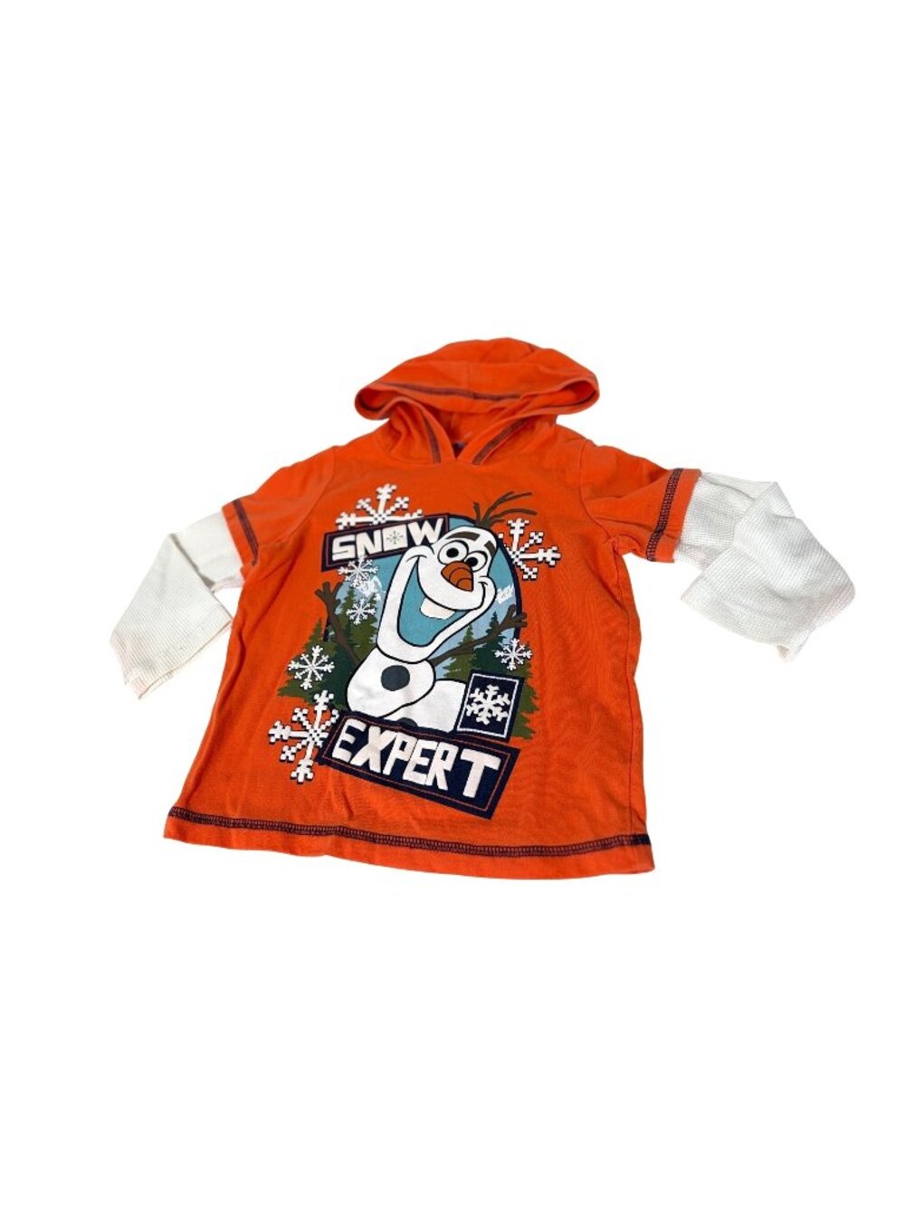 Disney Olaf Frozen Long Sleeve Boys Size 3T Orange Layered long sleeve Pull over